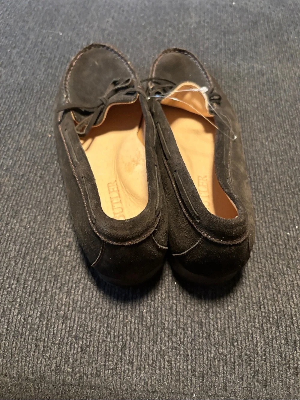 Black Suede Bow-Tie Moccasin Loafers - Men's